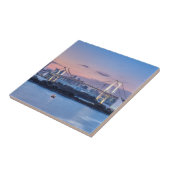Regenboogbrug in de schemering tegeltje (Zijkant)