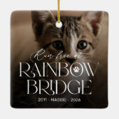 Regenboogbrug Kat Herdenkings Kerst Ornament (Achterkant)