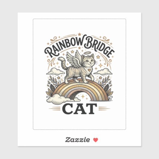 Regenboogbrug Kat Kat Herdenking Regenboogbrug Vin Sticker (Vel)