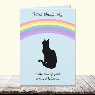 Regenboogbrug Kat Silhouet Kat Condoleancekaarten Kaart