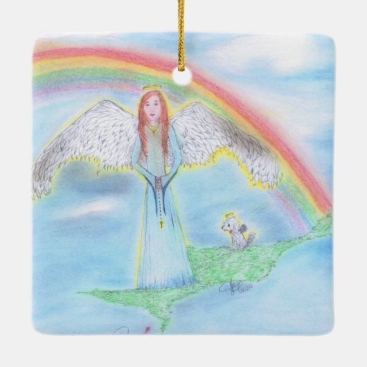 Regenboogbrug  keramisch ornament (Achterkant)