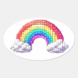 Regenboogbrug naar dromen ovale sticker
