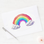 Regenboogbrug naar dromen ovale sticker (Envelop)
