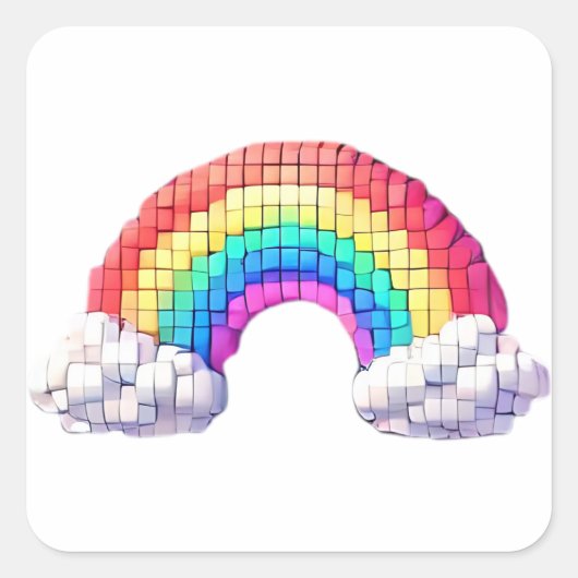 Regenboogbrug naar dromen vierkante sticker (Voorkant)
