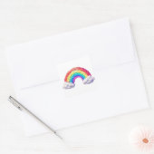 Regenboogbrug naar dromen vierkante sticker (Envelop)