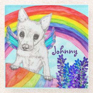 Regenboogbrug verlies van een Onderzetter van hond Glazen Onderzetter