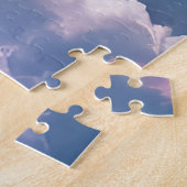 Regenboogbrug, witte hond in de hemel legpuzzel (Zijkant)