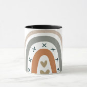 Regenboogbruin beige grijs moderne witte gedemte a mok (Midden)