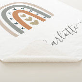 Regenboogbruin beige grijs witte boho kweekt schat sherpa deken (3/4)