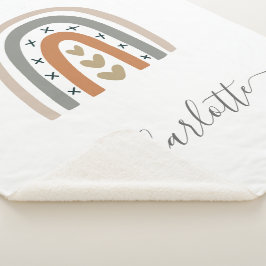 Regenboogbruin beige grijs witte boho kweekt schat sherpa deken