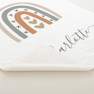 Regenboogbruin beige grijs witte boho kweekt schat sherpa deken