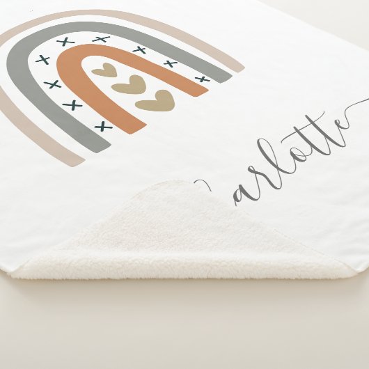 Regenboogbruin beige grijs witte boho kweekt schat sherpa deken (3/4)