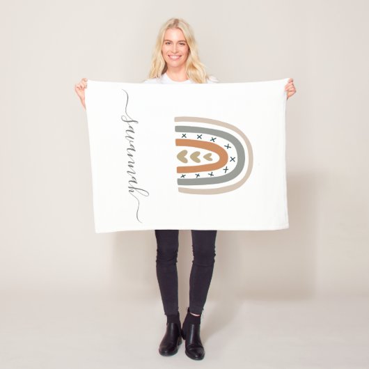 Regenboogbruin beige grijs witteboomkwekerij schat fleece deken (In situ)