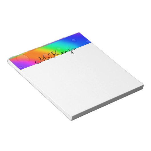 "Regenboogbubbels" Notitieblok (Schuin)