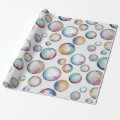 Regenboogbubels Cadeaupapier (Uitgerold)