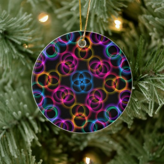 Regenboogbubels Keramisch Ornament (Boom)