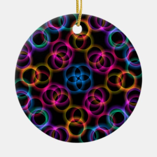 Regenboogbubels Keramisch Ornament (Voorkant)