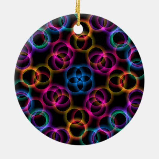 Regenboogbubels Keramisch Ornament (Achterkant)