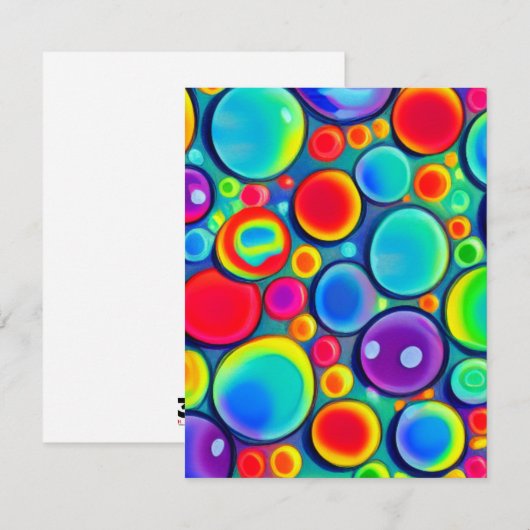 Regenboogbubels Notitiekaartje (Voorkant / Achterkant)