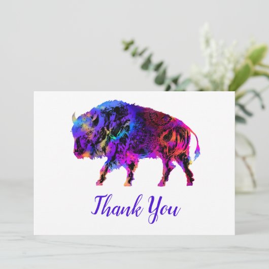 Regenboogbuffel Bedankkaart (Staand voorkant)