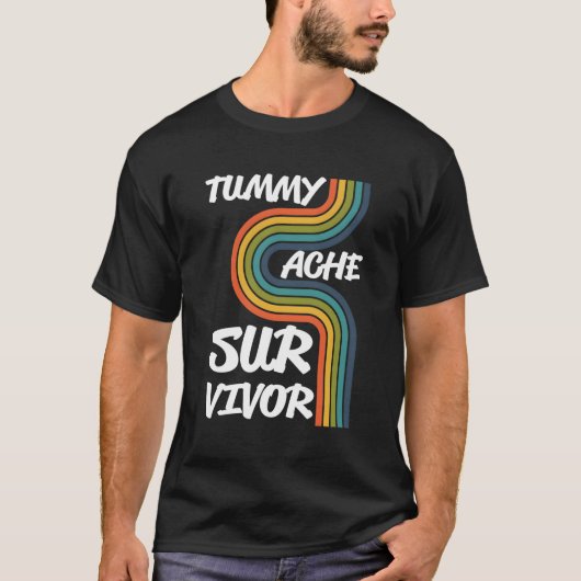 Regenboogbuikpijn overlevende buikpijn Ibs T-shirt (Voorkant)