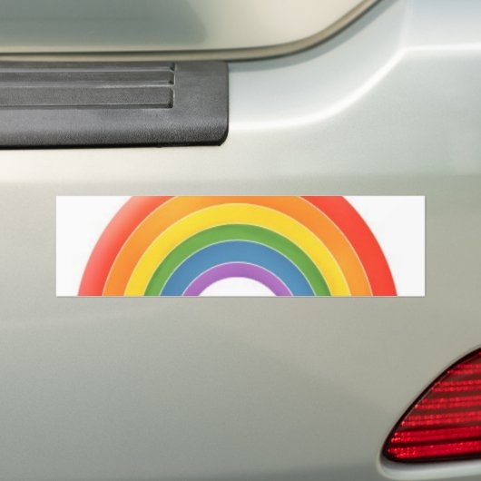 Regenboogbumper Bumpersticker (Op auto)