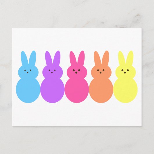 Regenboogbunnies Briefkaart (Voorkant)
