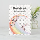 Regenboogbunnies Kaart (Staand voorkant)