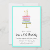 RegenboogCake | 10e uitnodiging (Voorkant)