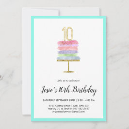 RegenboogCake | 10e uitnodiging