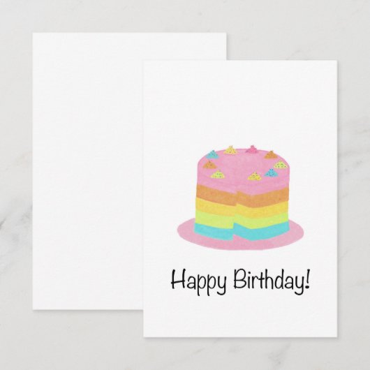 RegenboogCake Birthday Kaart (Voorkant / Achterkant)