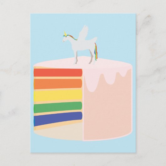 Regenboogcake Briefkaart (Voorkant)