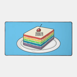 Regenboogcake cartoon illustratie bureaumat