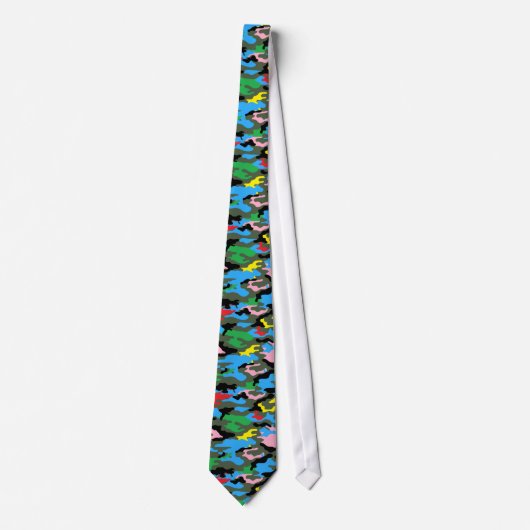 regenboogcamo mannen stropdas (Voorkant)