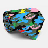 regenboogcamo mannen stropdas (Opgerold)