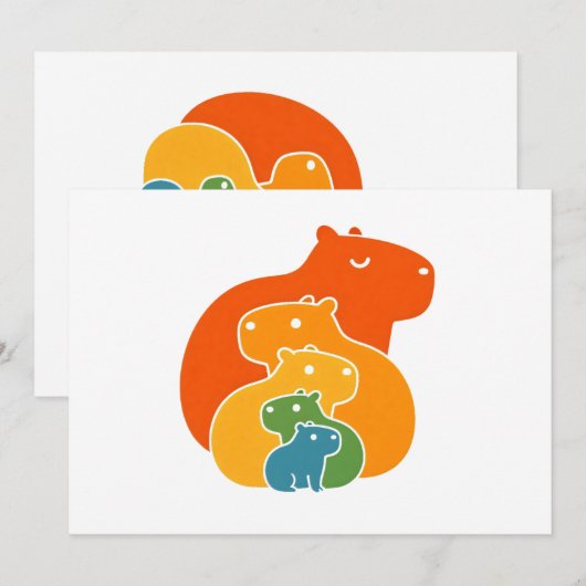 Regenboogcapibara's Bedankkaart (Voorkant / Achterkant)