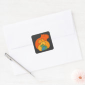 Regenboogcapibara's Vierkante Sticker (Envelop)