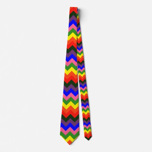 regenboogchevron stropdas (Voorkant)