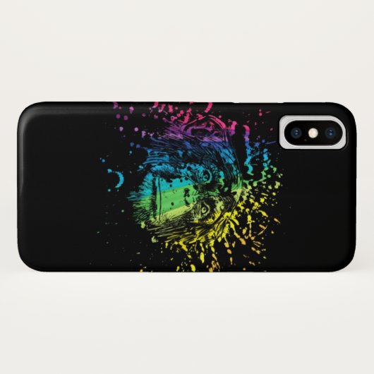 Regenboogchimpansee op zwarte tonijn Case-Mate iPhone case (Achterkant (horizontaal))
