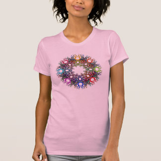 Regenboogcirkel van het leven t-shirt