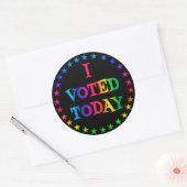 Regenboogcirkel van sterren "Ik heb vandaag gestem Ronde Sticker (Envelop)