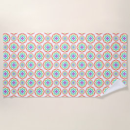 Regenboogcirkelpatroon Boho Strandlaken