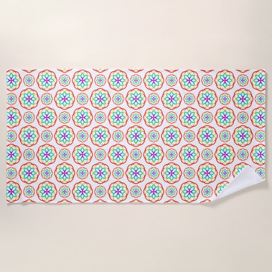 Regenboogcirkelpatroon Boho Strandlaken (Voorkant)