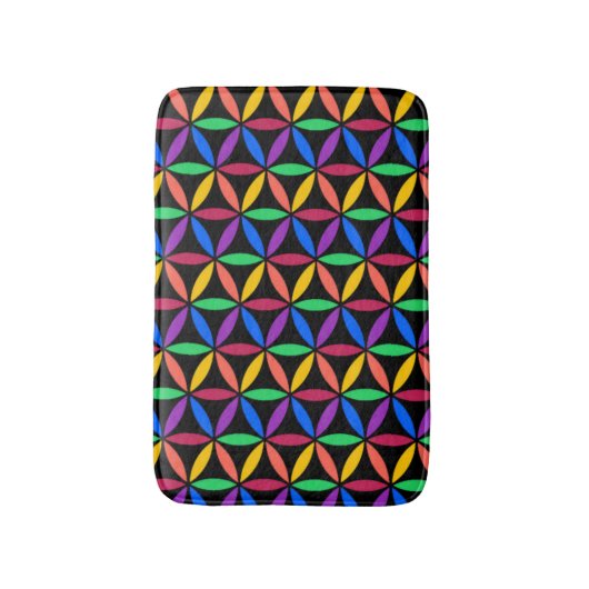 Regenboogcirkels Badmat (Voorkant Verticaal)