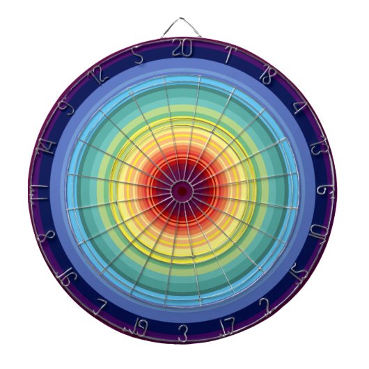 regenboogcirkels dartbord (Voorkant)