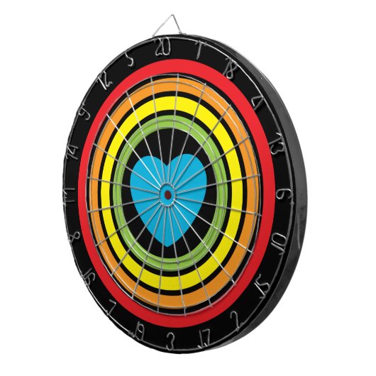 regenboogcirkels dartbord (Voorkant Rechts)