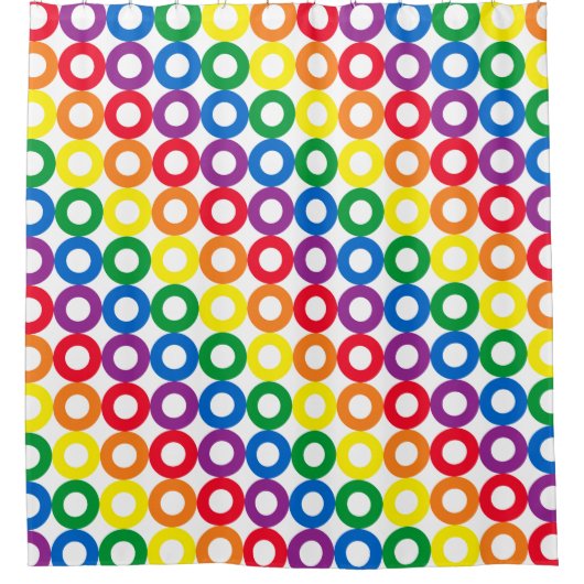 Regenboogcirkels Douchegordijn (Voorkant)
