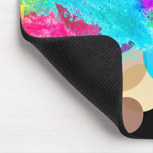 Regenboogcirkels en alkstof muismat (Hoek)