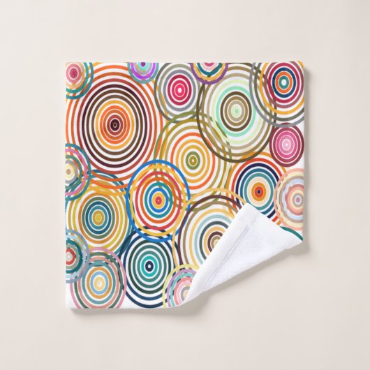 Regenboogcirkels handdoeken (Wasdoekje)