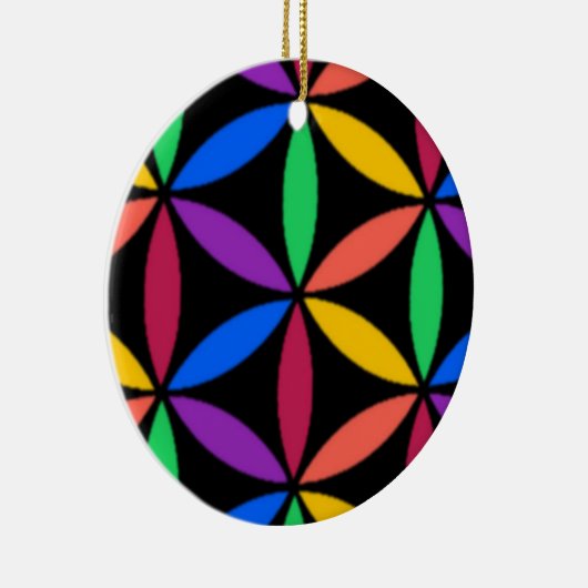 Regenboogcirkels Keramisch Ornament (Rechts)